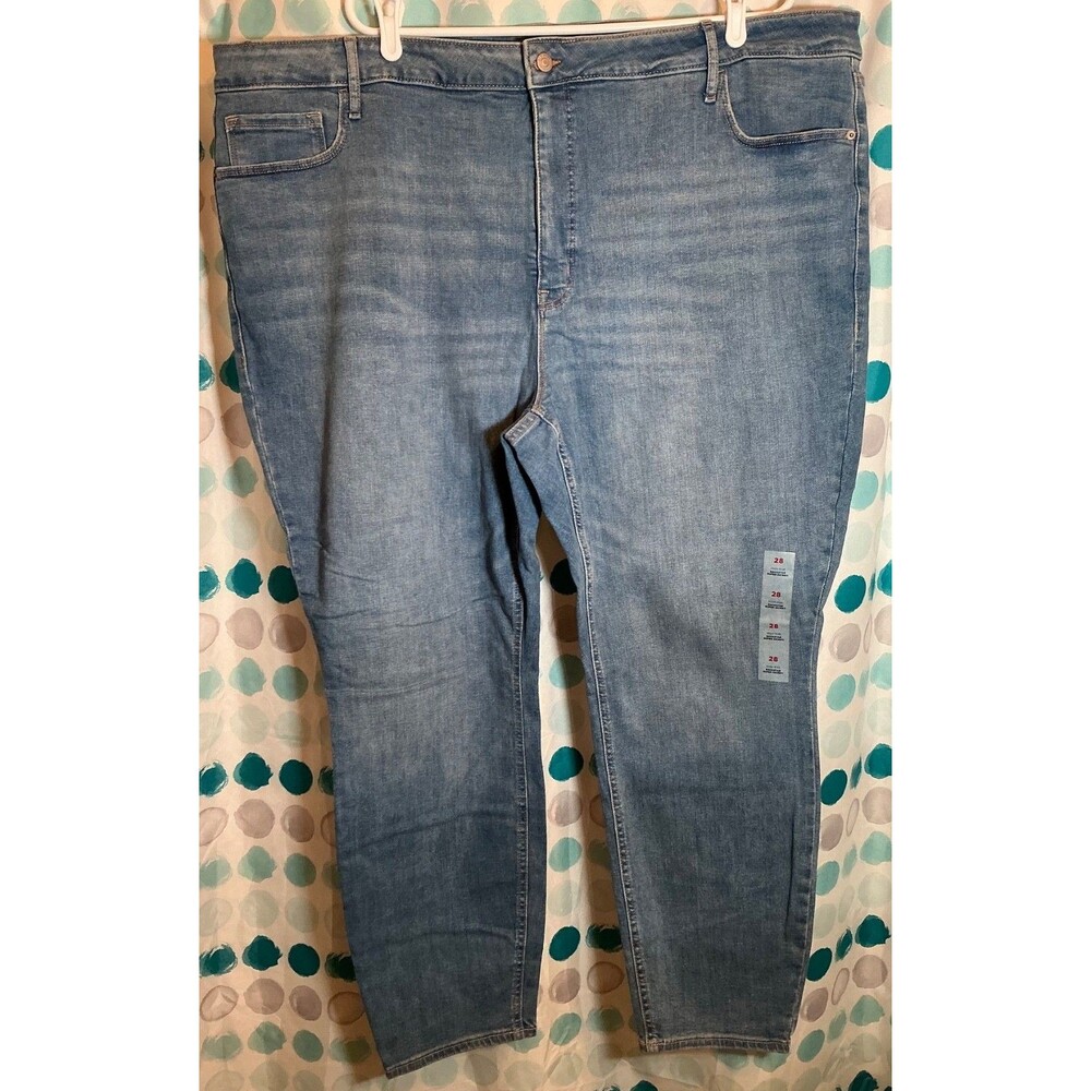 NWOT Old Navy High Rise Plus Size 28W Blue Skinny Women Jeans Denim Pants